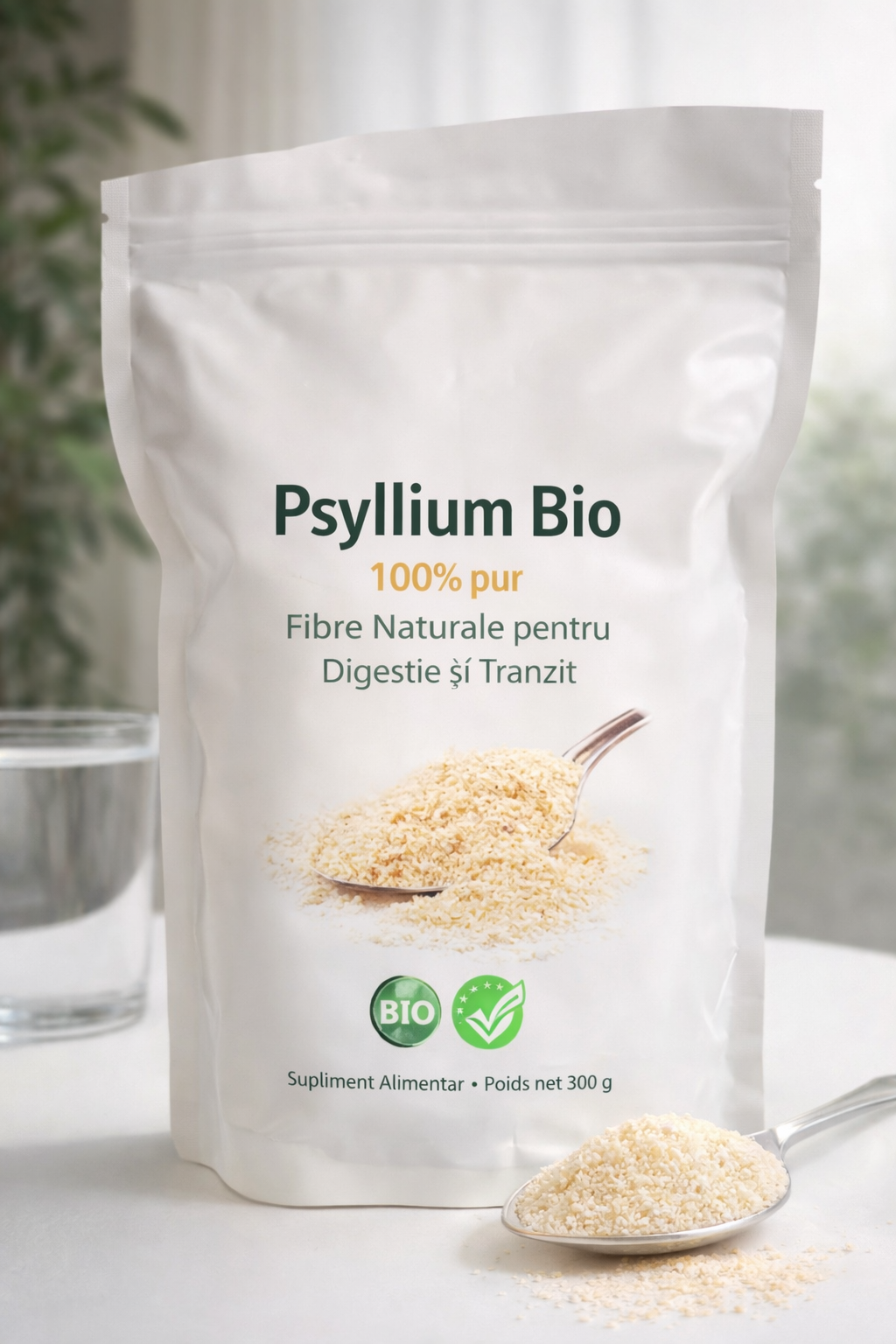 Psyllium Bio 100% Pur – Fibre Naturale pentru Digestie și Tranzit